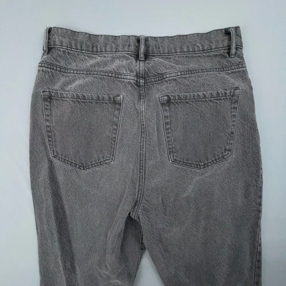 Pac Sun Jeans Womens 30 Black High Rise Straight Denim Cutoff Cropped Raw Hem - Picture 5 of 8